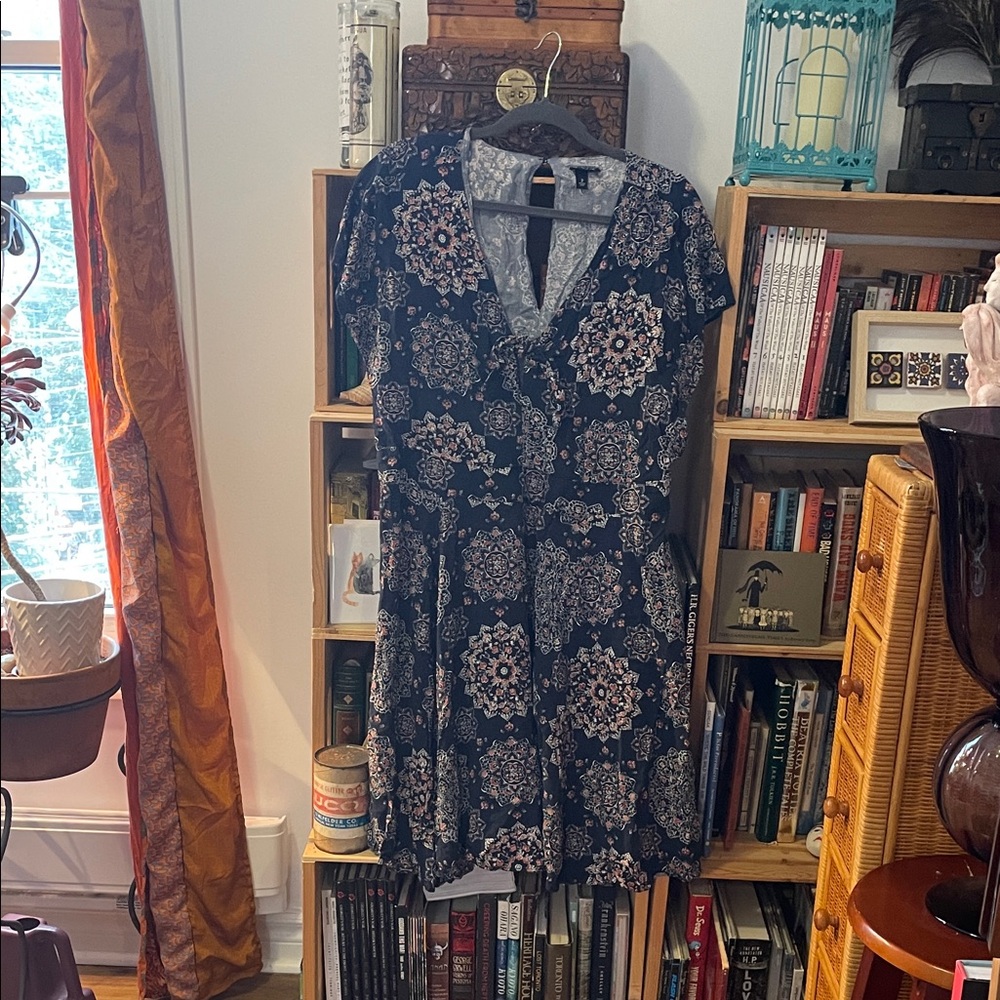 Torrid Navy and Pink Paisley Mini Dress